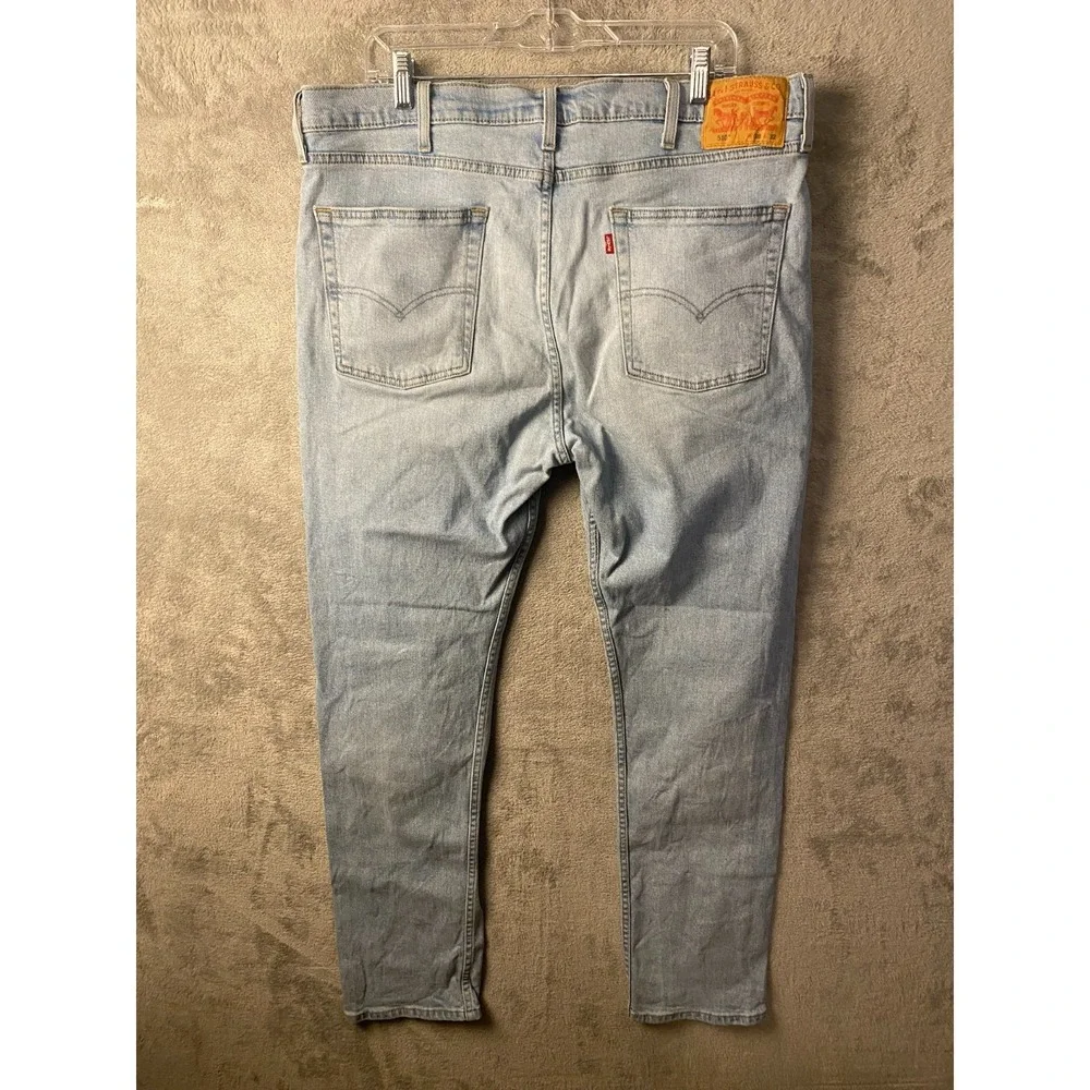 Levi's 510 Jeans Mens 38x32 Light Wash Skinny Fit Denim Blue Faded Casual